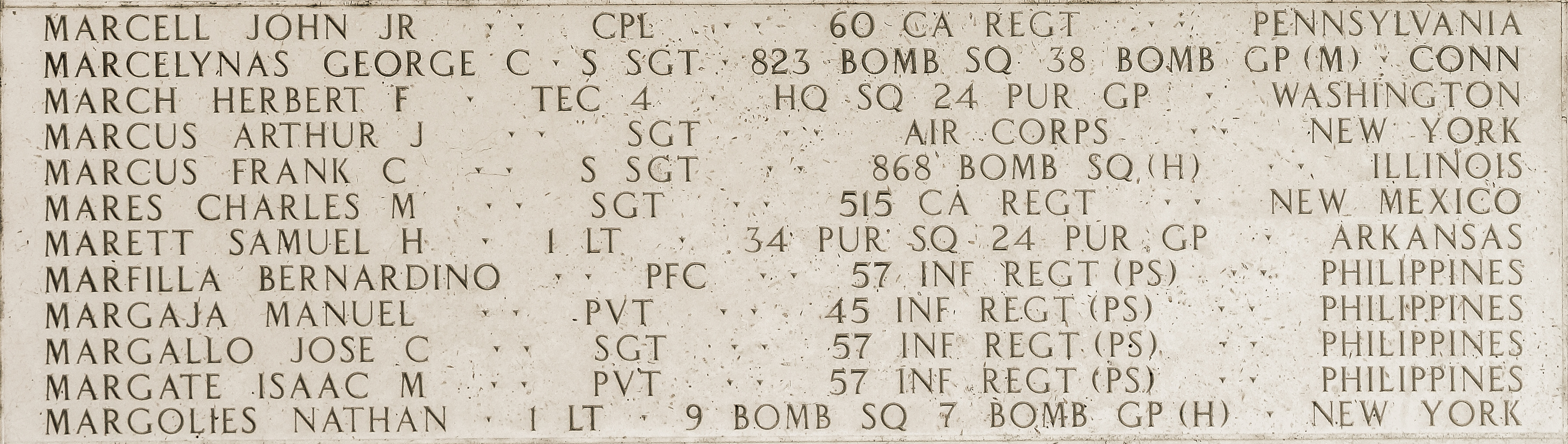 Samuel H. Marett, First Lieutenant